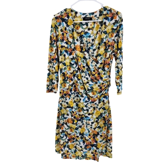 Julio Women's Floral Faux Wrap Mini Dress - 10 - Picture 1 of 7
